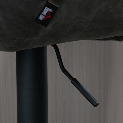 Barstoel Verstelbaar – Barkruk – Barstoelen – Keukenstoel – Hoge Stoel – Met Voetsteun – Donkergrijs Zwart – Hoogwaardig Hardhout Metaal – Comfortabel Ergonomisch