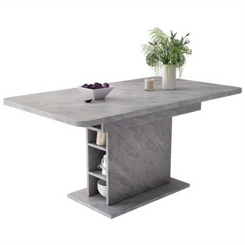 Uitklapbare Eettafel – Vouwbare Tafel – Multifunctionele Tafel – Opbergtisch – Industrieel Design – Ruimtebesparend – Stalen Frame met Betonlook
