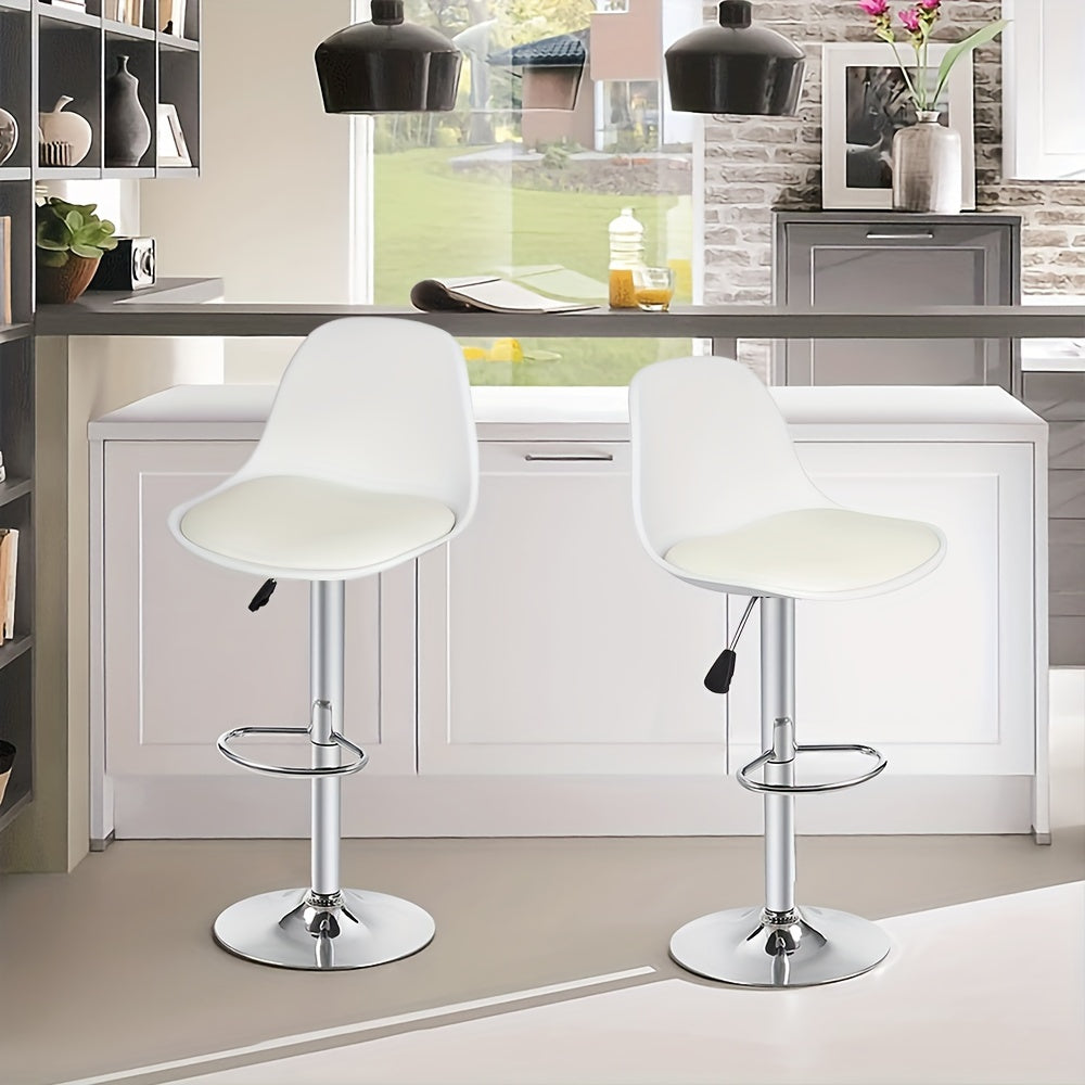 Barstoel – Barkruk – Barstoel Kruk – Keukenstoel – Barstoel Set Van 2 – 360° Draaibaar – PU Bekleding Met Chroom Onderstel