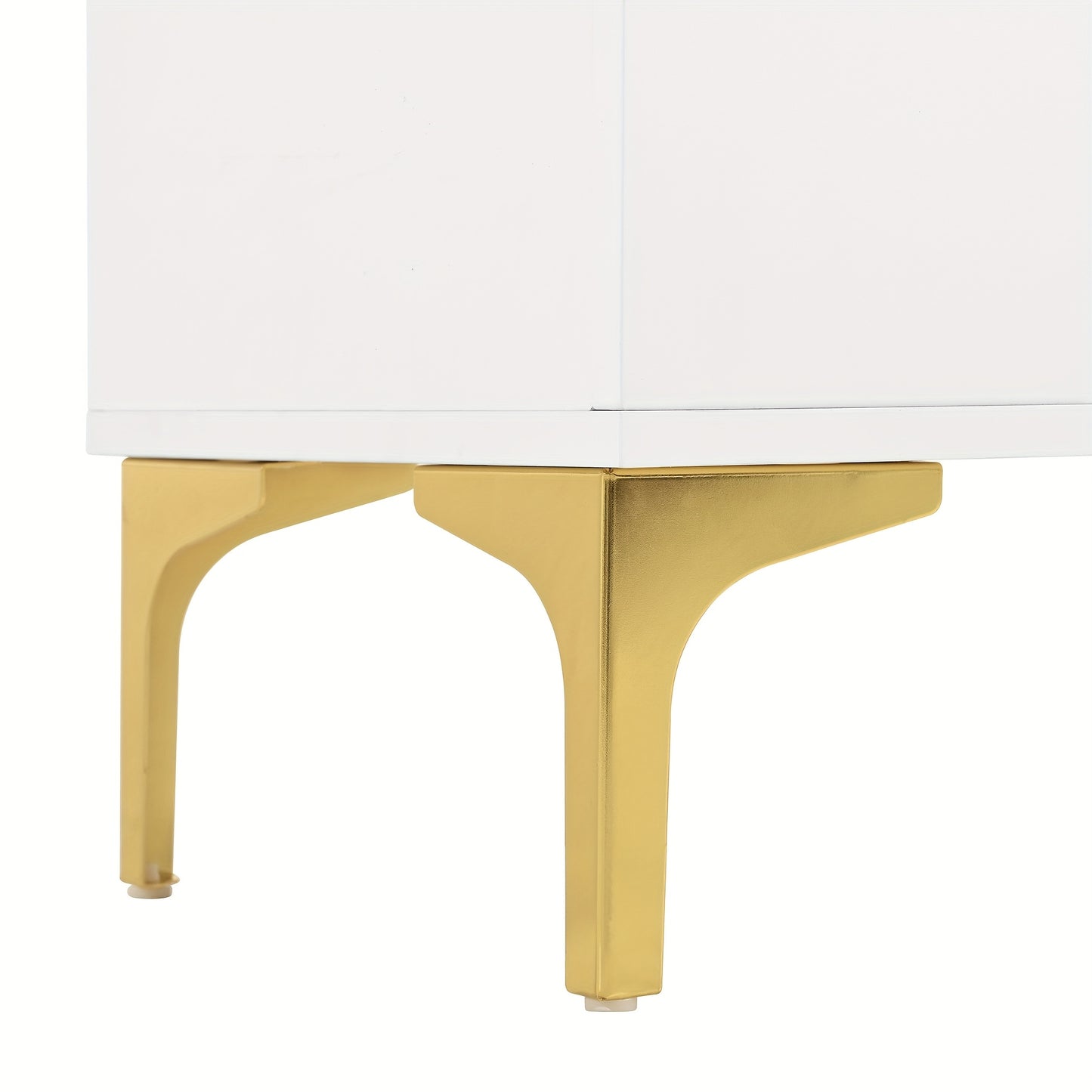 Modern Sideboard with 2 Doors And 2 Drawers - Storage Cabinet with Metal Handles And Metal Feet for Living Room, Hallway Or Dining Room.