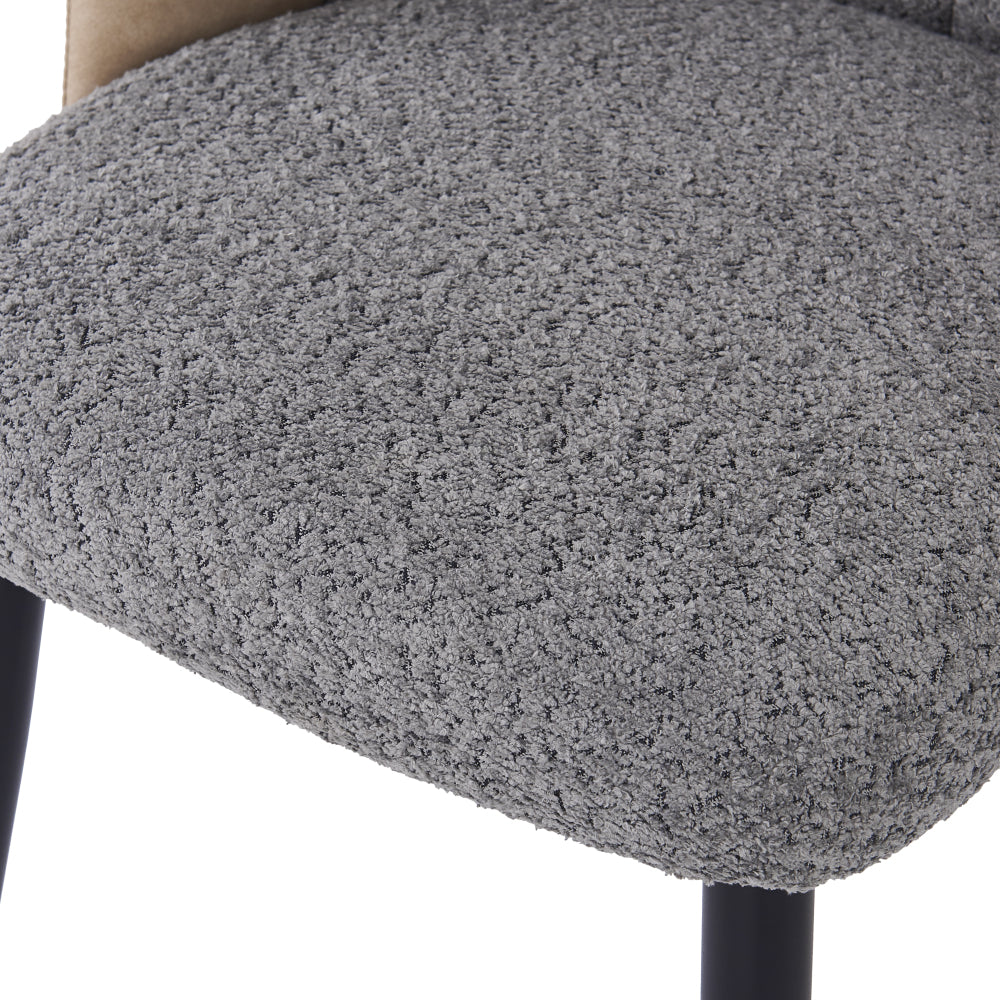Eetkamerstoel – Stoel – Armstoel – Veloursstoel – Keukenstoel – Grijs Velours – Memory Foam Zitting – Verstelbare Voorpoten