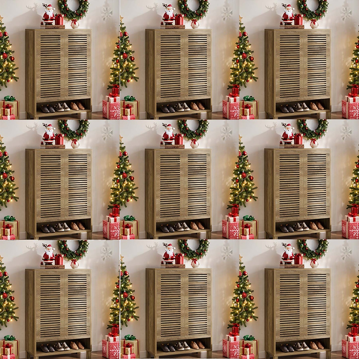 Schoenenkast – Schoenopberger – Schoenrek – Schoenmeubel – Schoenkastje – Modern Design – 6 Planken Natuurlijk Eikenhout Look