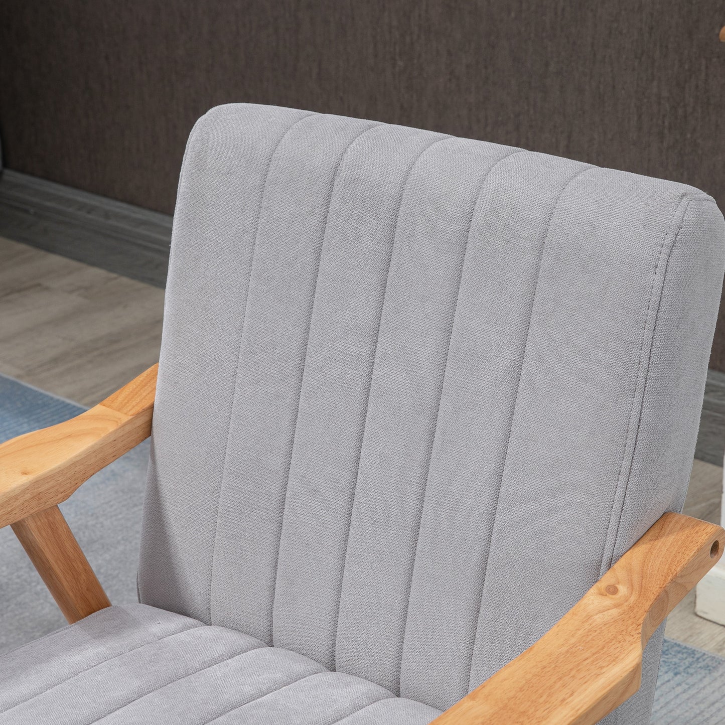 Eetkamerstoel – Stoel – Kuipstoel – Houten Stoel – Designstoel – Scandinavisch Design – Fluwelen Bekleding – Massief Houten Poot – 120 Kg Draagvermogen – 68x74x82 cm – Natuurlijk Hout & Grijs