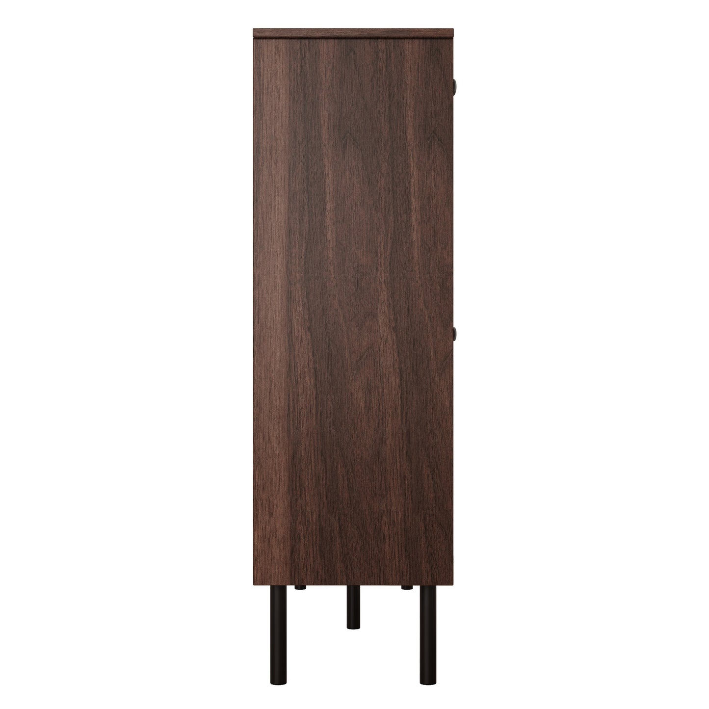 Schoenenkastje – Schoenenmeubel – Schoenenrek – Schoenenopberger – Schoenenkast – Smal Design – Notenhout Look – 3 Kantelbare Compartimenten – Met Metalen Poten – 120 cm Breed