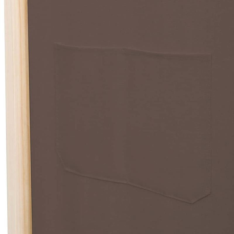 Kamerverdeler – Kamscherm – Ruimteverdeler – Scheidingswand – Panelenscherm – Bruin – 6 Panelen – 240 x 170 cm – Lichtgewicht Stof