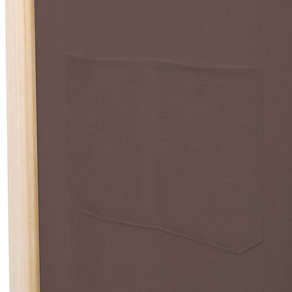 Kamerverdeler – Kamscherm – Ruimteverdeler – Scheidingswand – Panelenscherm – Bruin – 6 Panelen – 240 x 170 cm – Lichtgewicht Stof