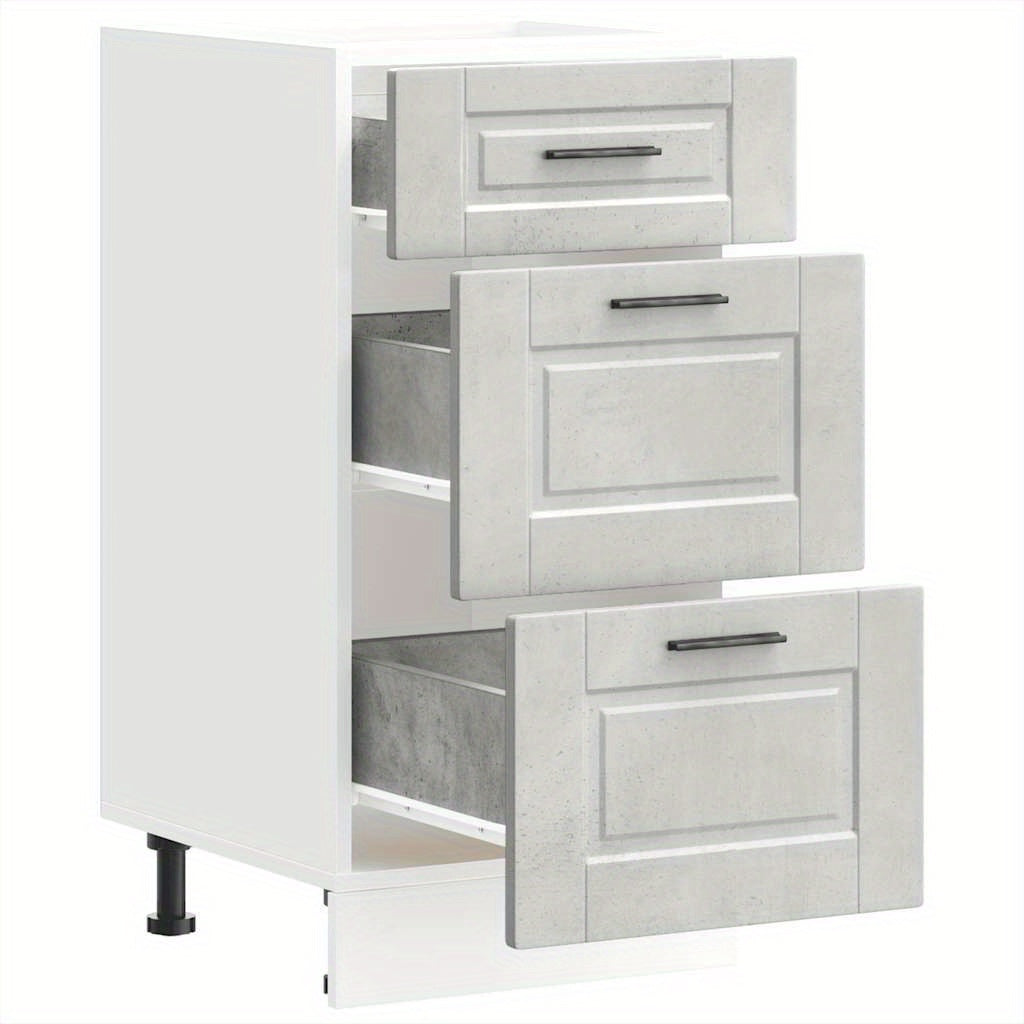 Kitchen base cabinet Porto concrete grey wood material Side Cabinet Organizer Storage Cabinet Storage Box for Bedroom, Living Room, Bathroom, Home Furniture