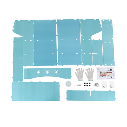 Boekenkast – Boekenrek – Opbergkast – Wandplank – Tijdschriftenrek – 3-laags – Lichtblauw – Duurzaam Kunststof – 30 Kg Draagkracht Per Plank