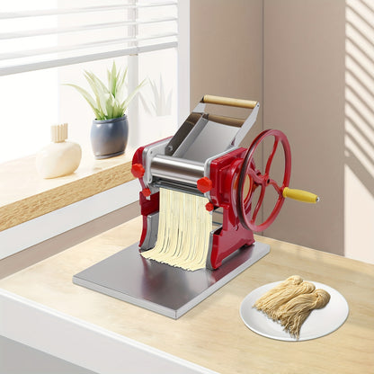 Pastamachine – Noedelmaker – Noodle Roller – Dumpling Maker – Wonton Machine – Roestvrij Staal & ABS – Voor 5-10 Personen – Variabele Snijdikte 0,5-5 mm