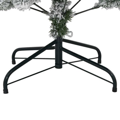 150cm (4.9ft) Foldable Artificial Christmas Tree with Snowy Branches - Full, Realistic Winter Wonderland Look, Easy Setup, Lightweight & Sturdy Floor Tree for Living Room, Apartment, Office - No Assembly Required, Hassle-Free