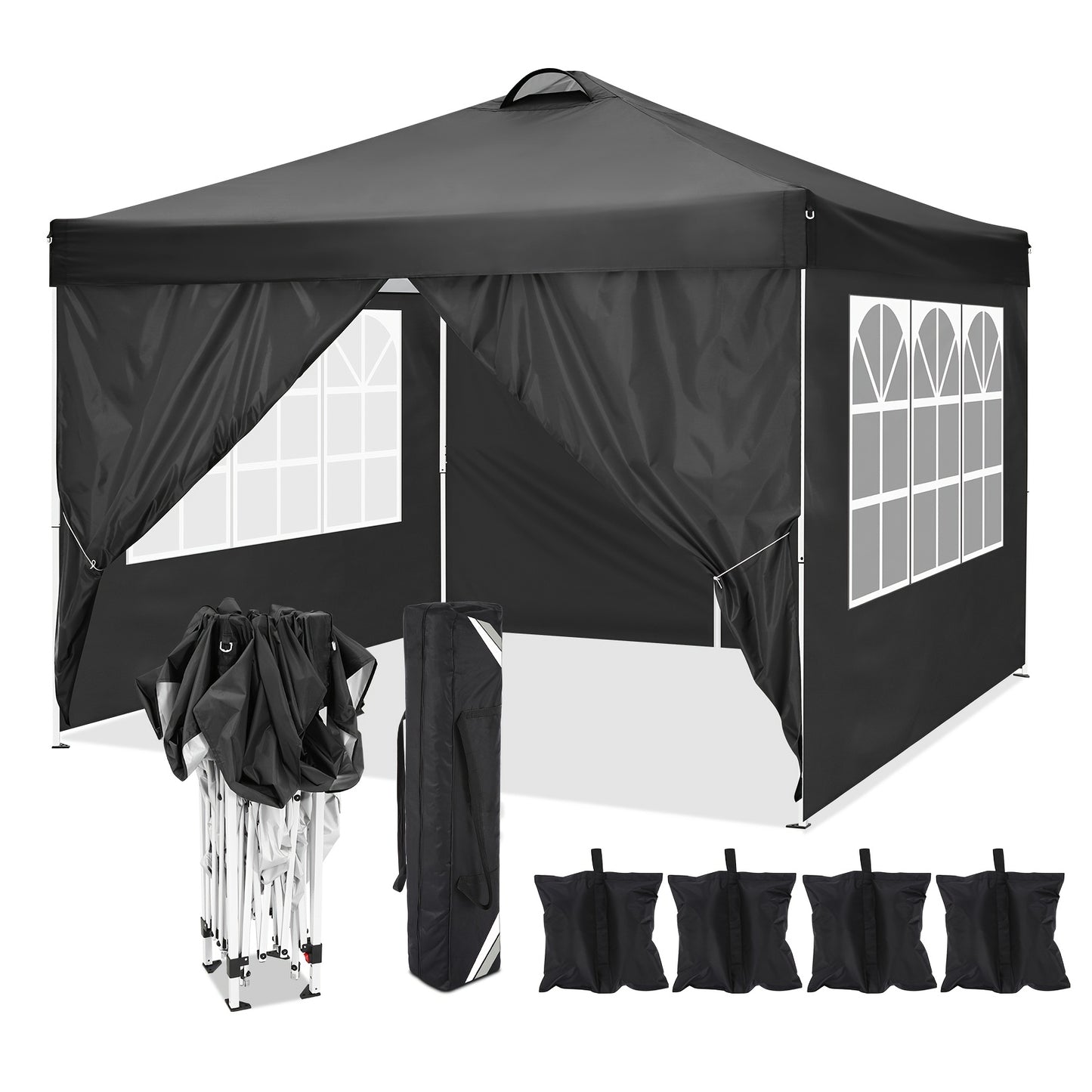 Partytent – Paviljoen – Vouwtent – Easy Up – Feesttent – 3x3 Meter – Waterdicht PU Oxford Stof – Stevig Carbonstaal Frame