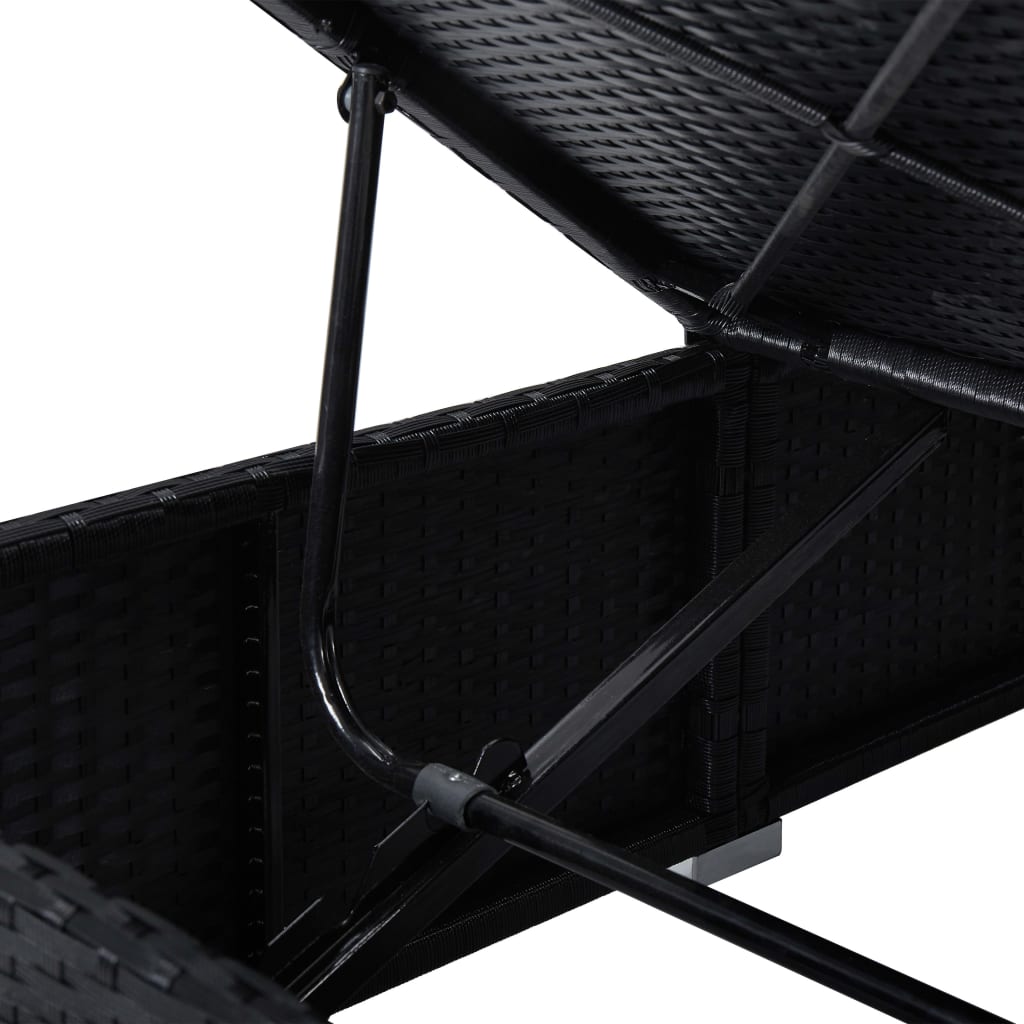 Poly Rattan Loungechair – Loungestoel – Tuinstoel – Balkonstoel – Ligbed - Kampeerstoel – Verstelbare Zijden – Weerbestendig Materiaal