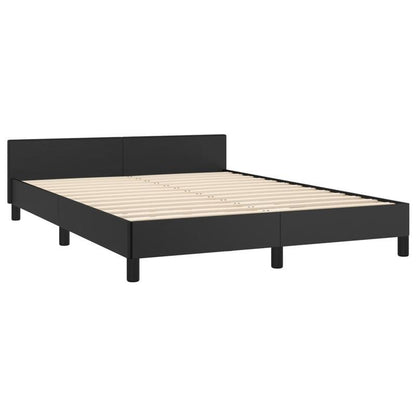 Bedframe – Bedbodem – Bedbank – Ledikant – Slaapbank – Zwart – 140x190 cm – Kunstleer