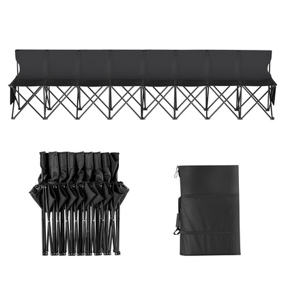 Campingbank – Inklapbare Sportbank – Outdoor Bankje – Klapstoel – Teambank – 8 Persoons – Lichtgewicht Met Rugleuning – Stevig 600D Oxford Polyester