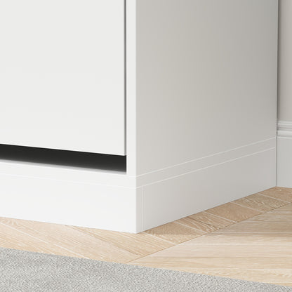 Kast – Opbergkast – Dressoir – Garderobekast – Meubel – Wit MDF – Uitschuifbare Lade – Compact 50 cm Breed