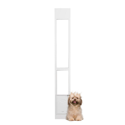 Hondenklep Schuifdeur – Hondendeur – Huisdierklep – Dierdoorlaat – Middelgrote Hond – Verstelbare Hoogte 192,7-204,9 cm – Aluminium Frame Met Veilig Slot