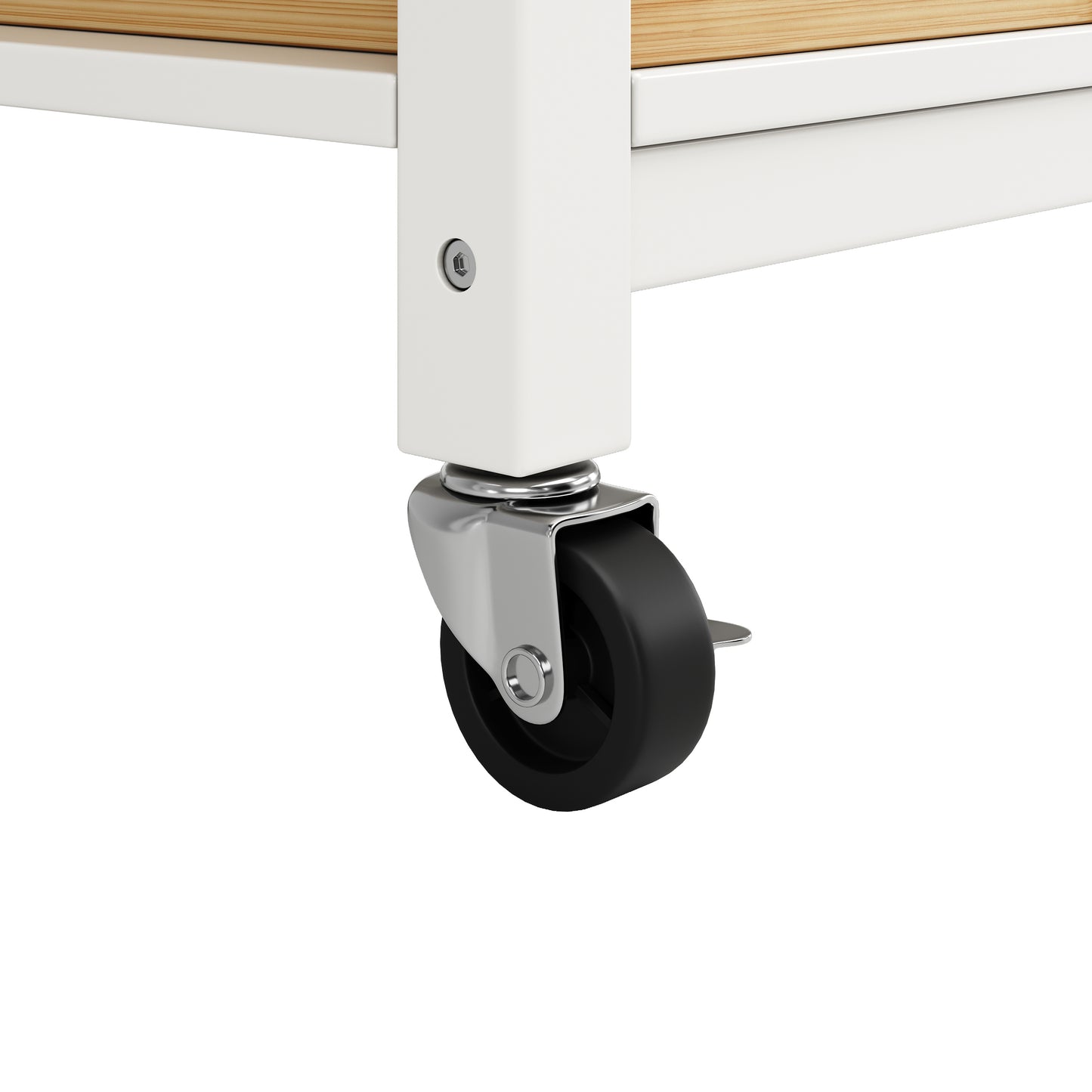 Keukeneiland – Keukenkast – Buffetkast – Serveerwagen – Kookeiland – Uitklapbaar Werkblad – MDF Met Dennenhouten Mand – 120x45x90 cm – Wit