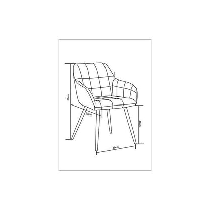 Eetkamerstoel – Kuipstoel – Stoel – Keukenstoel – Set Van 2 – Kunstfluweel Bekleding – Metalen Poten – Comfortabel & Duurzaam – Zithoogte 82 cm