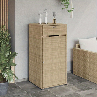 Tuinkast 55x55x111cm poly rattan beige, Box,Cabinet,Rack for Storage, Veranda Storage, Garage Storage, Contemporary Storage Solution, Weatherresistant Cabinet, Rattanstyle Cabinet, Diy Organizers, Homeowners