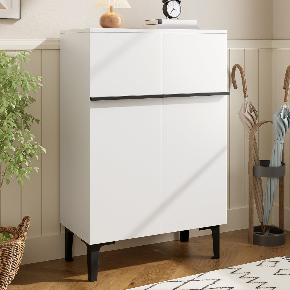 Modern Shoe Cabinet with Double Doors | Large Storage Capacity, Adjustable Shelves, Practical Entryway Storage, Space-Saving Design, Metal Material, Dimensions: 95×60×34.5 cm
