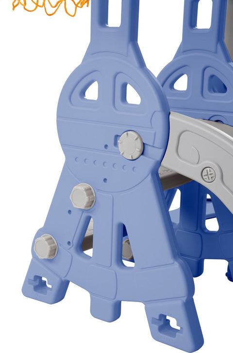 Glijbaan voor kinderen - 4 in 1 kinderglijbaan, schommel met basketbalstandaard, klimladder, schommel, tuinglijbaan voor binnen en buiten