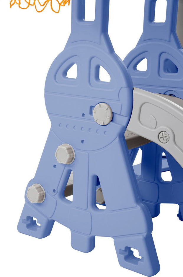 Glijbaan voor kinderen - 4 in 1 kinderglijbaan, schommel met basketbalstandaard, klimladder, schommel, tuinglijbaan voor binnen en buiten