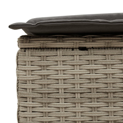 Dubbele Lounger – Dubbele Tuinbank – Buiten Lounger – Ligstoel Voor Twee – Relaxstoel – Weerbestendig PE-Rattan – Verstelbare Rugleuning In 3 Standen – Grijs