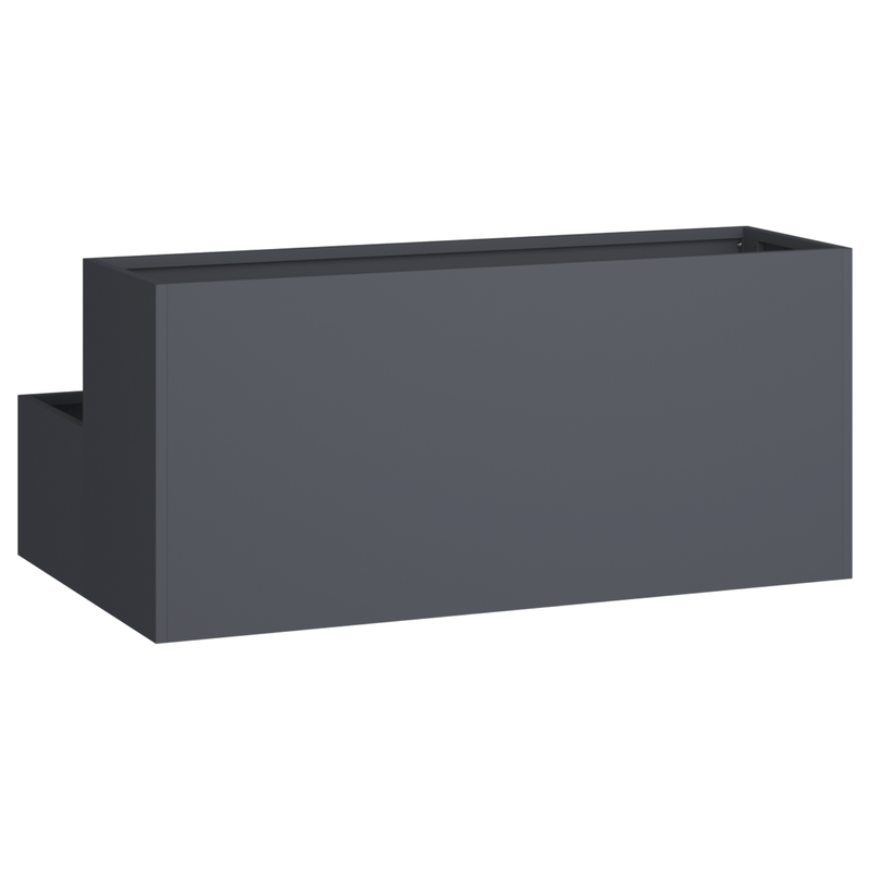 Fioriera da Giardino a Due Livelli 100x60x45cm Antracite Plastica, Black Plant Pot, Pond, Pot Plant Large, Small Pot, Plane Big Pot, Balcony Planter, Patio Decoration, Geometric Planter, Sleek Garden Pot, Durable Plastic, Wea