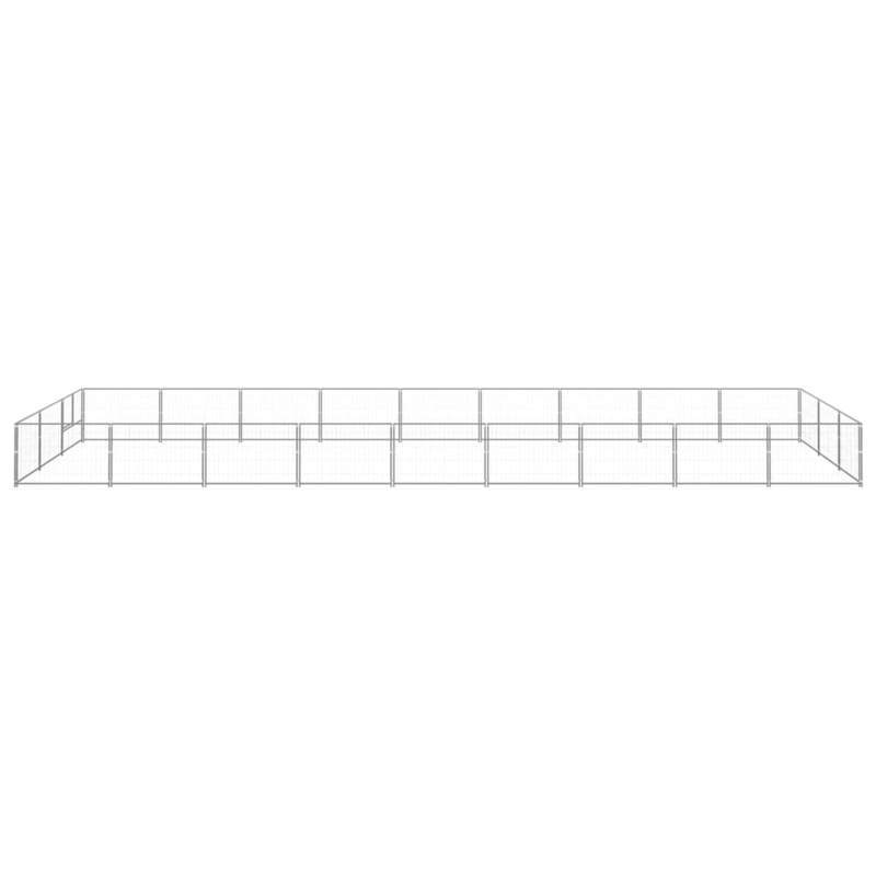 Hondenren – Hondenomheining – Huisdierenren – Hek – Buitenren – Silvery – 27m² Oppervlakte – Stevig Heavy-Duty Stalen Frame