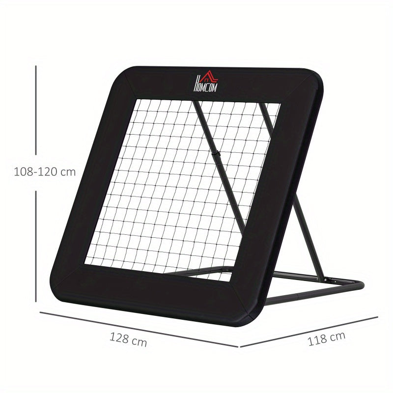 Voetbaldoel – Voetbalgoal – Voetbalnet – Rebounder – Trainingsdoel – Inklapbaar en Verstelbaar – Stevig Metalen Frame 128x118x108-120 cm