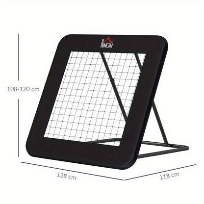 Voetbaldoel – Voetbalgoal – Voetbalnet – Rebounder – Trainingsdoel – Inklapbaar en Verstelbaar – Stevig Metalen Frame 128x118x108-120 cm