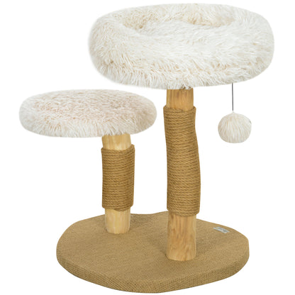 Kattenkrabpaal – Krabpaal – Kattenboom – Krabmeubel – Kattenpaal – Compact 61,5 cm Hoog – Wasbaar Pluche Kattenbed