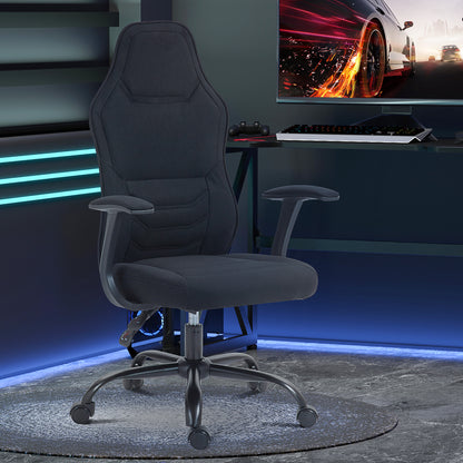 Gamingstoel – Gamestoel – Bureaustoel – Bureaustoel – Office Chair – Ergonomisch Ontwerp – Verstelbare Rugleuning – Ademend Stof – Zwart