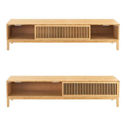 TV Meubel – TV Kast – TV Dressoir – TV Lowboard – TV Rek – Duurzaam Bamboe – 160x40x38 cm