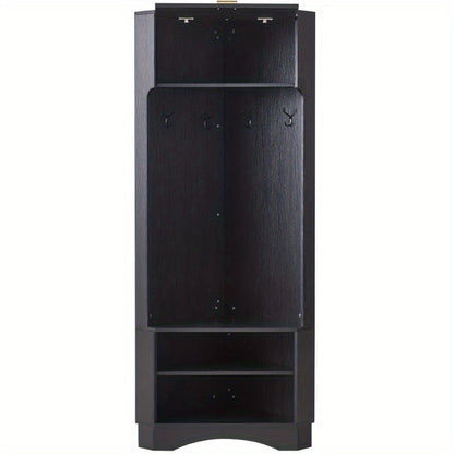 Kapstok – Wandkapstok – Garderobe – Jassenrek – Kapstok met Haken – Inclusief 4 Haken – Vouwbaar – Zwart Metaal – Ruimtebesparend – 53x53x180 cm