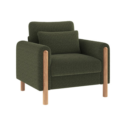 Fauteuil – Loungestoel – Relaxstoel – Zetel – Stoel – Groene Pluche Bekleding – Duurzaam Niet-Houten Frame