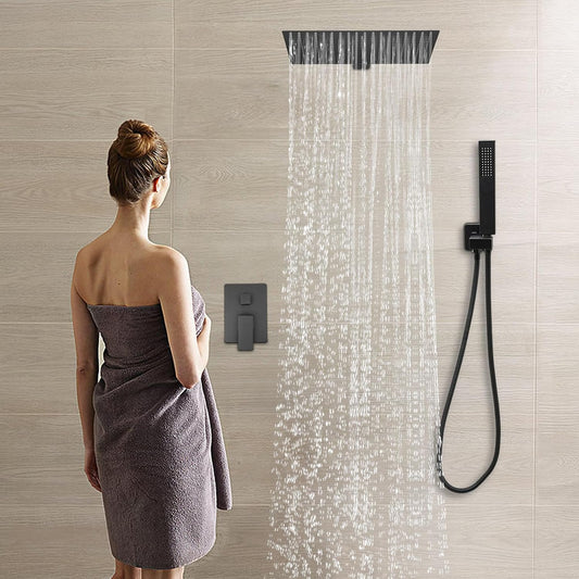 Doucheset – Regendouche – Douchekop – Douchekraan – Handdouche – Inbouw – Hoogwaardig RVS & Messing – Matzwart Design