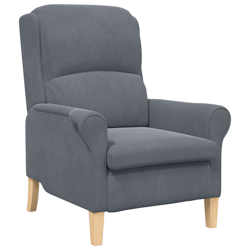 Fauteuil – Armstoel – Zetel – Lounge Stoel – Donkergrijs – Comfortabele Bekleding – Stevig Zacht Houten Frame