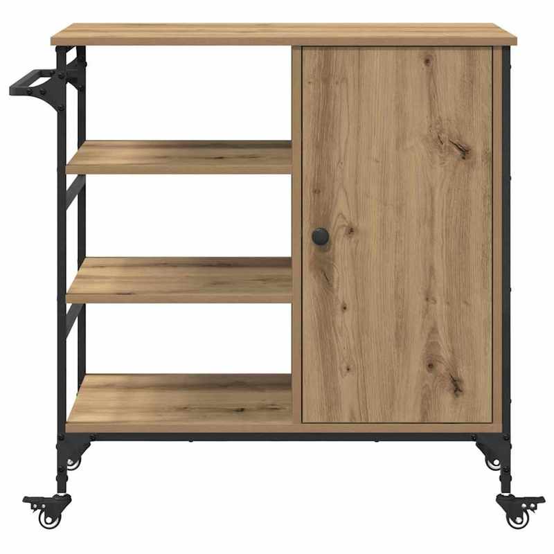 Sideboard/Sideboard/Storage Cabinet/Cabinet/Artisan Oak Kitchen Cart 87.5X38.5X84.5 Cm Wood-Based Material. This Kitchen Cart Is Made of Robust Material with a Smooth Surface And Offers Robustness, Stability, And Moisture Res