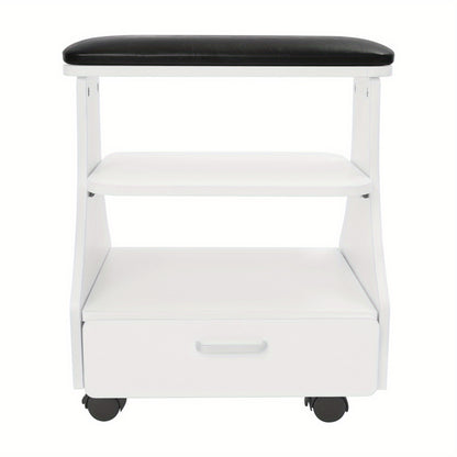 Nagelwagen – Salonwagen – Kappers Trolley – Beauty Trolley – Pedicurewagen – 3 Lagen Opbergniveaus – Stevig MDF Met Melamine Afwerking – 4 Zwenkwieltjes Met Remmen