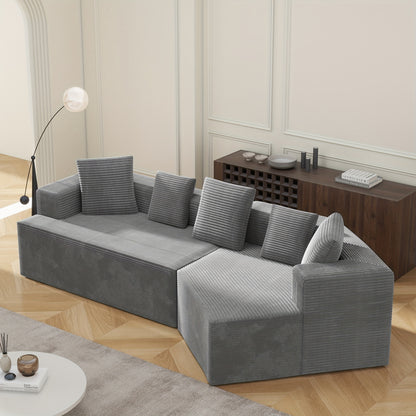312cm (12.5" Wide) Modular Sectional Sofa - No Assembly Required, Fully Compressed Packaging, Plush Cushions & Sturdy Frame - Modern Living Room Couch for Apartments, Houses, Offices - Easy Delivery & Space-Saving Design - Bl