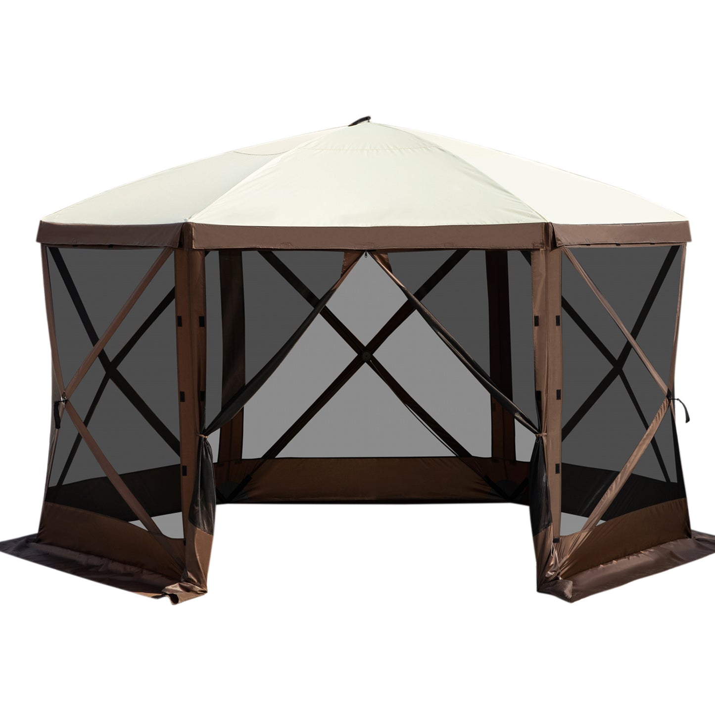 Pop-up Campingtent – Partytent – Tuinkamer – Terrastent – Markttent – 3,6 x 3,6 Meter – Waterafstotend 300D Oxford – Zes Afneembare Zijwanden Met Ramen