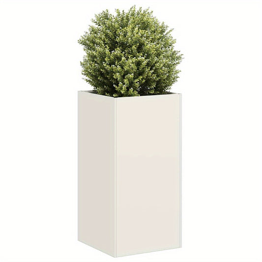 Plantenbak Steel – Plantenpot – Bloembak – Bloempot – Plantencontainer – Koudgewalst Staal – Wit – 40x40x80 cm – Duurzaam & Modern Design