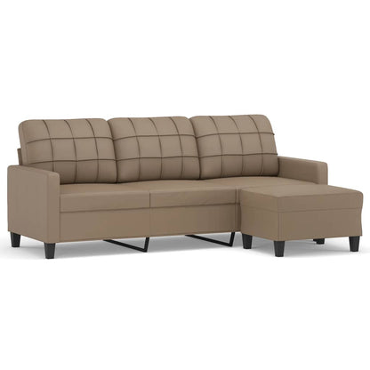 3-zitsbank – bankstel – zithoek – hoekbank – driezitsbank – zwart kunstleer – stevig metalen frame – comfortabele voetenbank