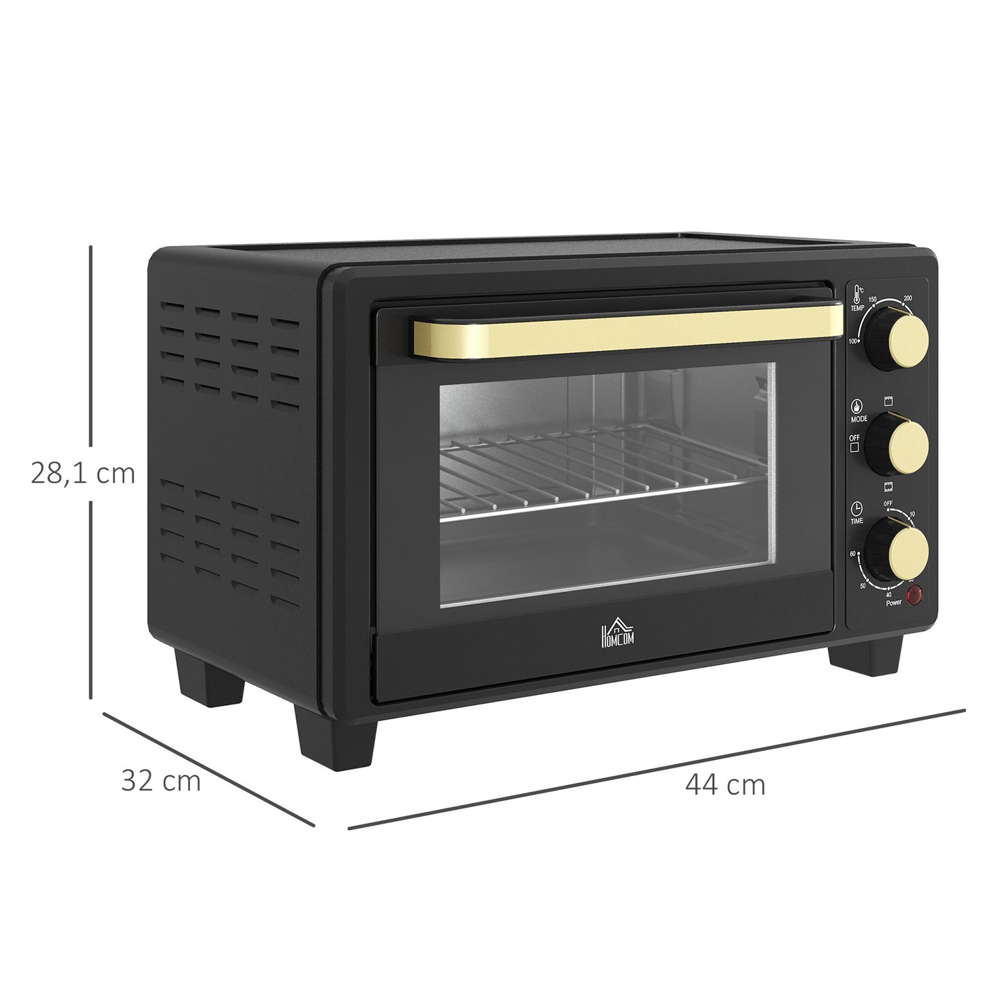 Mini Oven – Toaster Oven – Bakoven – Broodrooster – Grill Oven – Zwart – Compact Formaat – Timer Met Automatische Uitschakeling