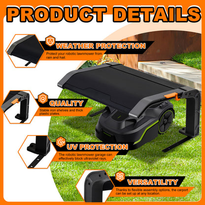 Lawn Mower Garage for Robotic Lawnmowers Folding Robotic Lawnmower Garage with Roof And UV Protection Ideal Against Rain And Hail Dimensions 72X56X36Cm