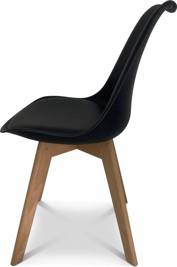 Kuipstoelen - set van 4 met houten poten - Sponskussen woonkamerstoel