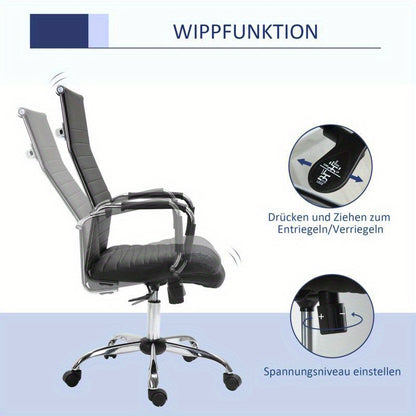 Ergonomische Bureaustoel – Bureaustoel – Kantoorstoel – Werkstoel – Stoel – Metalen Frame – Verstelbare Hoogte & Rugleuning – Memory Foam – Gemakkelijk Schoon Te Maken