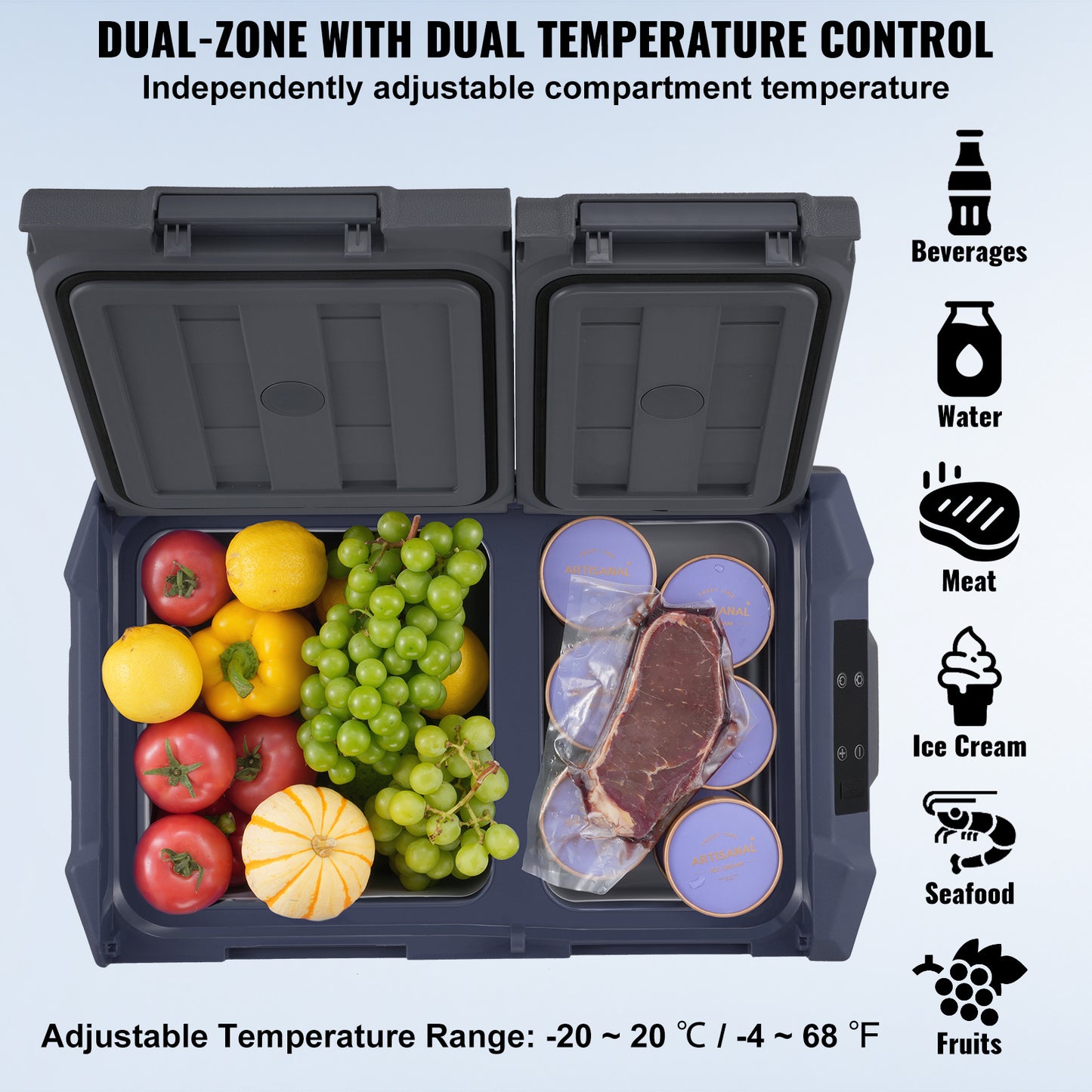 Draagbare Koelkast – Mobiele Koelbox – Mini Vriezer – Camping Koelkast – 32 Liter – Bluetooth Bediening – Stil Geluidsniveau
