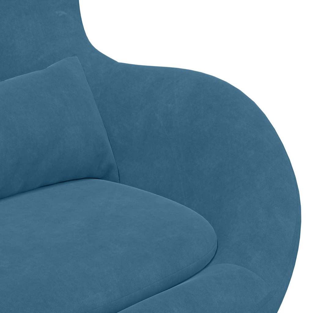 Fauteuil – Draaifauteuil – Relaxstoel – Loungestoel – Zithoekstoel – Blauw Fluweel – 360 Graden Draaibaar – Ergonomisch Comfort